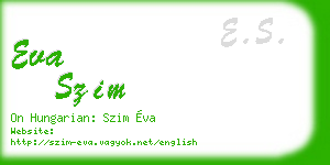 eva szim business card